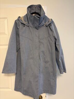 Mia Melon Light Blue Women's Trench-Style Waterproof Coat